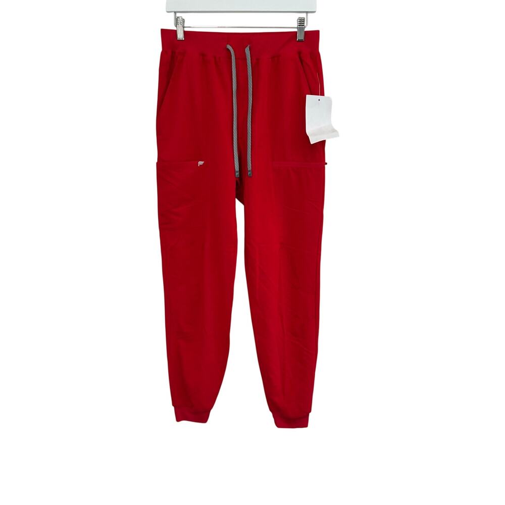 NWT Fabletics Mens Medium Tall All Shift Scrub Joggers Goji Red READ